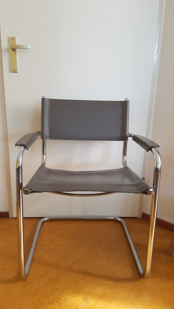 Sedia Cantilever B34, Mart Stam / Marcel Breuer MG5, Cuoio, Codificata – Sedie da pranzo, Chrome, Leather (photo 2 of 15)