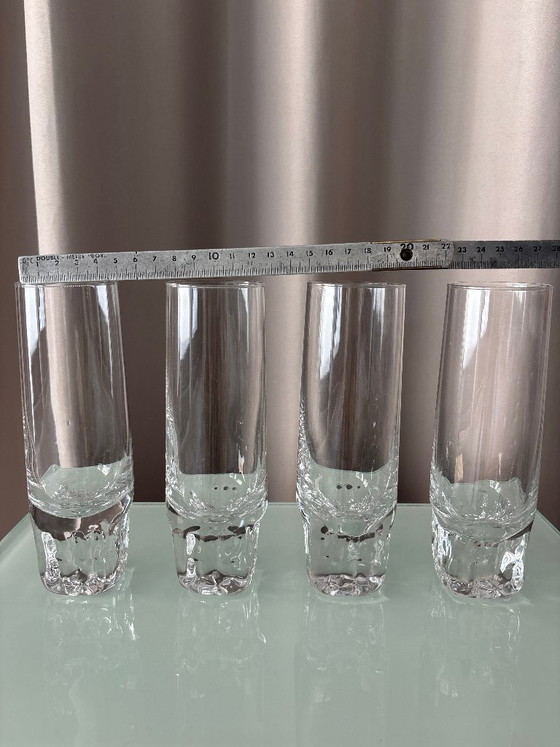 Set of 4 Vintage Brutalist Sculptural Highball Glasses – Glass & Decanter (photo 7 of 8)