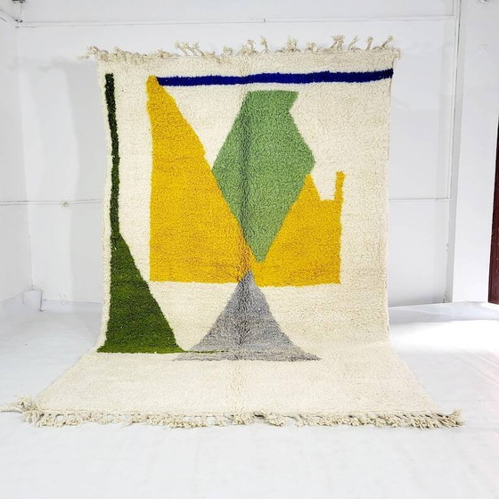 Gebroken wit Marokkaans vloerkleed met kleurrijke patronen, 250cm x 150cm – Vloerkleden en tapijten, Wool (photo 3 of 8)