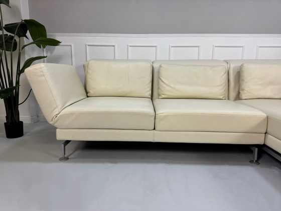 Image 1 of Brühl Moule Ecksofa Leder Sofa Beige Couch Schlaffunktion