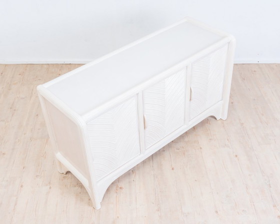 Image 1 of Mid-Century Sideboard Pencil Reed / Reed Rods, Coastal Design 80s.