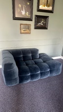 Chaise longue Fat Joe velours bleu pétrole - Loods5