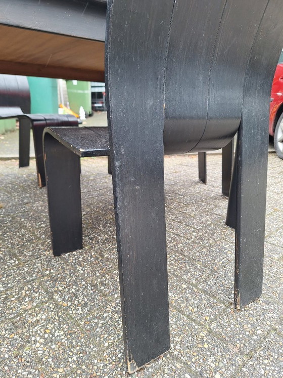 Image 1 of Striptafel met 4 stoelen - Gijs Bakker Castelijn - 1970