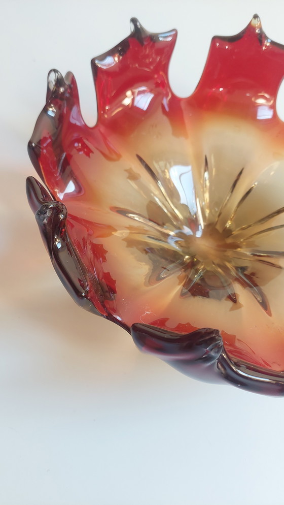 Image 1 of grande ciotola in corallo rosso di Murano - anni '70