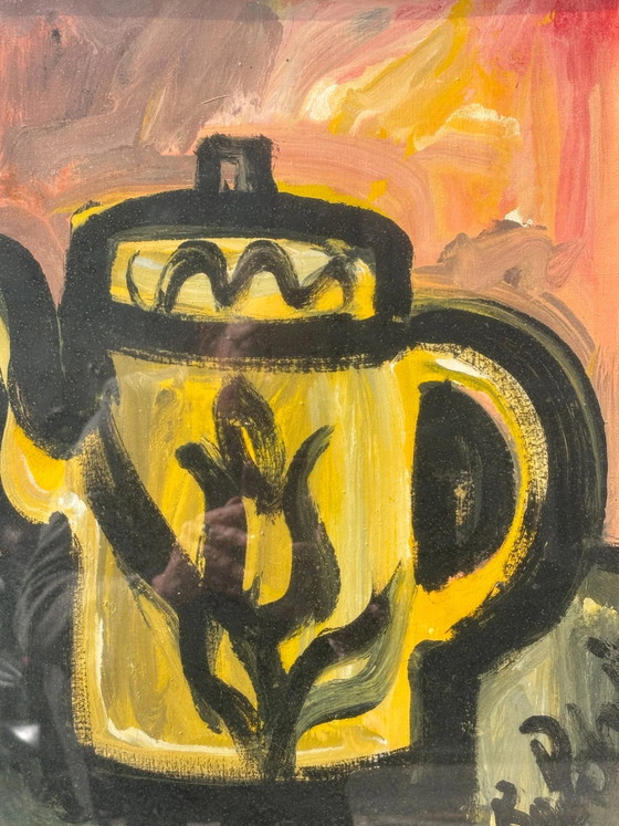 Oil Painting on Canvas Still Life with Coffee Pot by Gustavo Boldrini, 70s – Paintings & Drawings (photo 7 of 10)