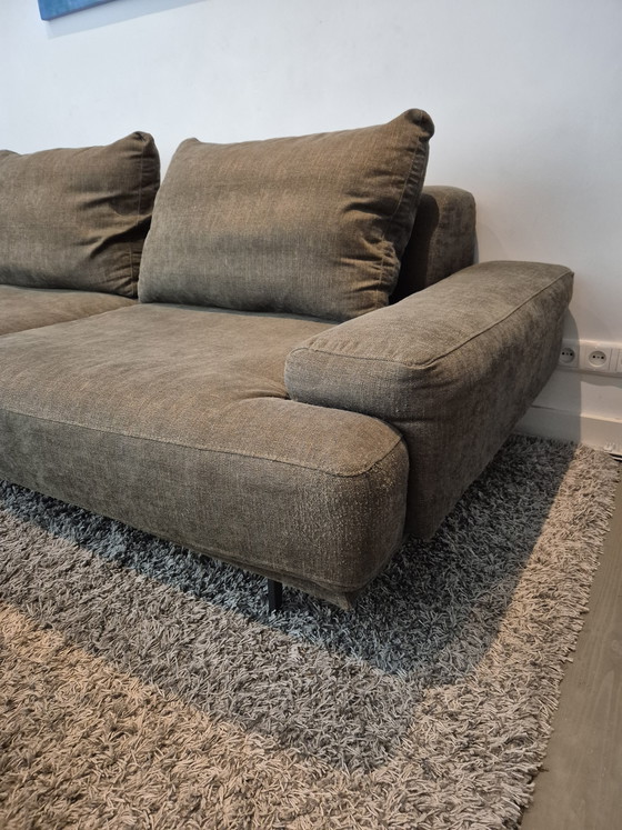 Image 1 of Green Enzo Luca 4-seater sofa with ottoman