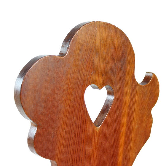 Image 1 of Folk Style Dining Chair In Wood, Czechoslovakia 1973