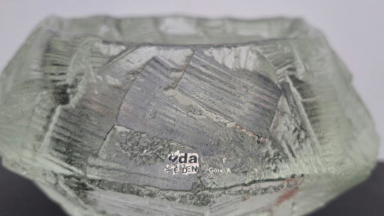 Image 1 of Brutalist Glass Vase By Göte Augustsson, Ruda Glass Sweden