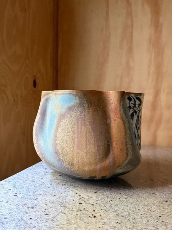 Unique Joop Cock Studio Pottery – Hand-Painted Sculptural Ceramic Vase Pot - Dutch Design Hand Made (photo 10 of 15)