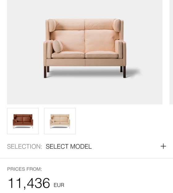 Sofá Børge Mogensen - Modelo Coupé 2292 – Fredericia, Sofás de 2 plazas, Leather, Wood (photo 7 of 9)