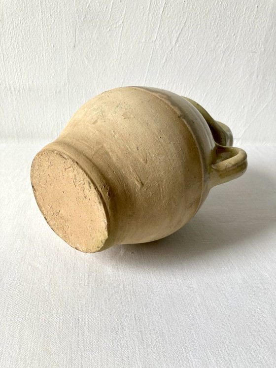 Antique small goatskin jug in ochre glazed stoneware – Vases, Ceramic (photo 6 of 9)
