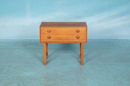 Commode minimaliste en chêne blond Commode vintage scandinave