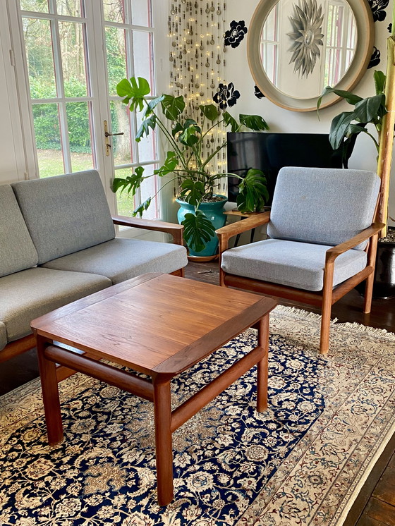 Image 1 of Ensemble de salon scandinave en teck massif – Komfort, Danemark, années 1960