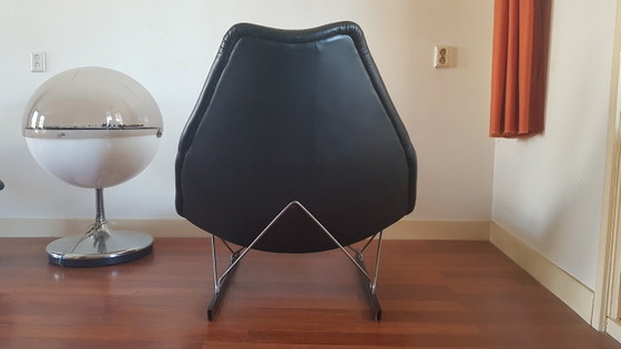 Artifort F592 Sessel inkl. Ottomane – Leather, Metal (photo 7 of 13)