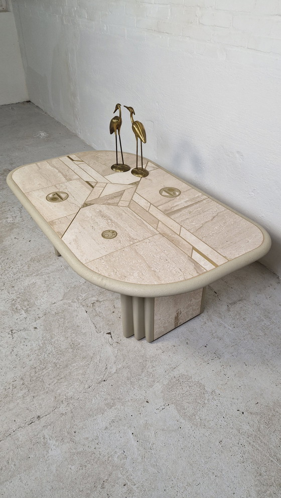 Image 1 of Mesa de centro de travertino Fedam 1970 Kingma
