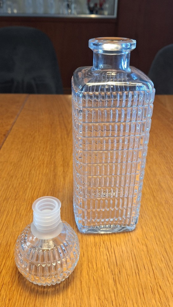 Caraffa in vetro con tappo a sfera, Anni '60/'70, Bicchieri e caraffe, Plastica, Trasparente (foto 5 di 7)