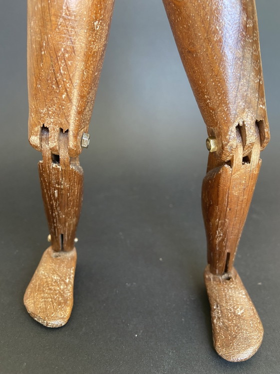 Image 1 of Sculptural Vintage Wooden Lay Figure with Aged Patina