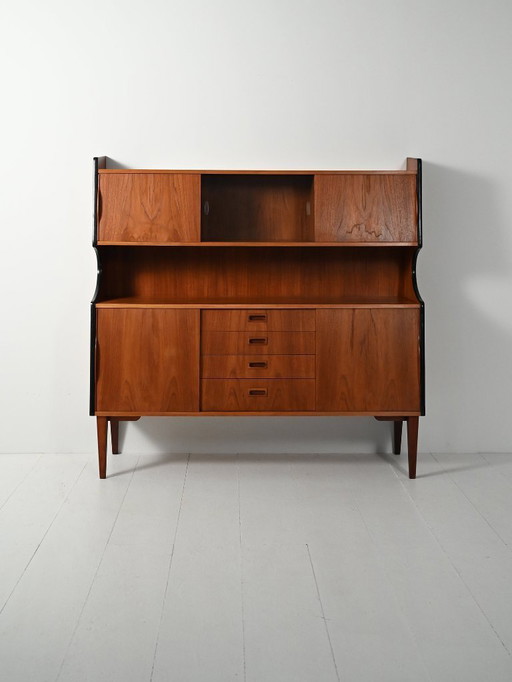 1950s teak sideboard with display cabinet