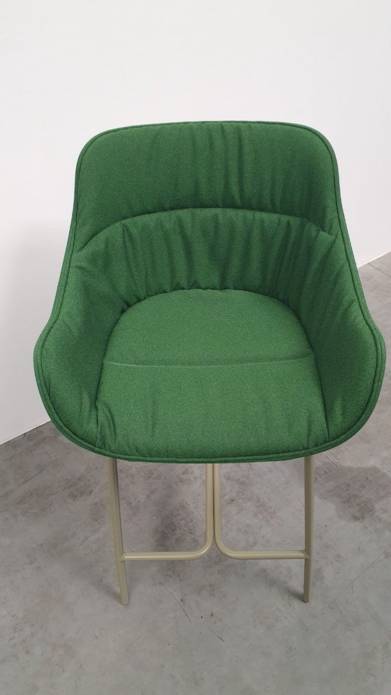 Image 1 of MDD high design bar stool Baltic Soft Duo green pleated fabric