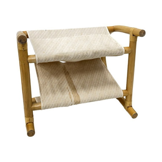 Image 1 of Vintage bamboe tijdschriftenrek – boho-stijl / Mid-Century Modern, jaren 70