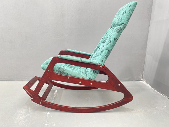 Image 1 of ÚLUV Schaukelstuhl aus Holz - Tschechoslowakei, 1970er Jahre, originaler sehr guter Zustand