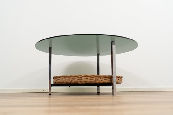Table basse de Rohé Noordwolde – Tables basses, Métal, Osier, Vintage (photo 3 of 6)