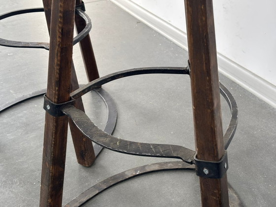 Image 1 of Vintage Brutalist Marbella Stools attributed to Sergio Rodrigues, 1970s, Set of 6