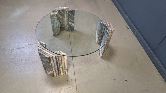 Image 1 of Vintage Italiaanse marmeren salontafel, jaren 70