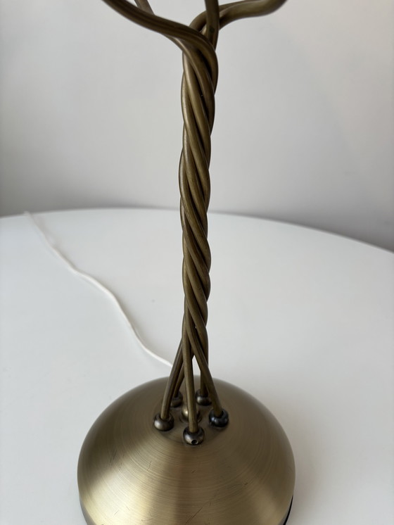 Image 1 of Lampe à fleurs de style Maison Jansen des années 1980 par Van De Heg - Hollywood Regency