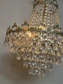 Xl chandelier cristal pendentifs cadre bronze vintage