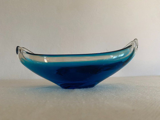 Bol en verre d'art de style Sommerso bleu vintage, années 1960 – Objets déco, Glass (photo 6 of 12)