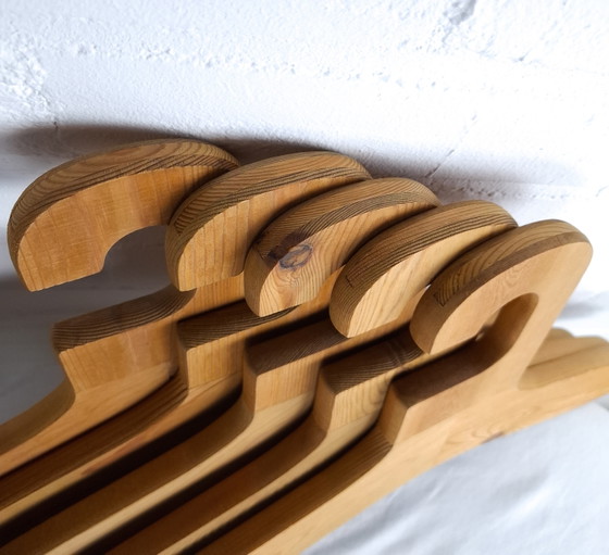 Image 1 of 5 vintage wooden clothes hangers Sven Larsson 1970s