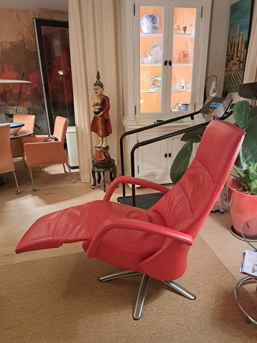 Poltrona relax Prominent in pelle rossa
