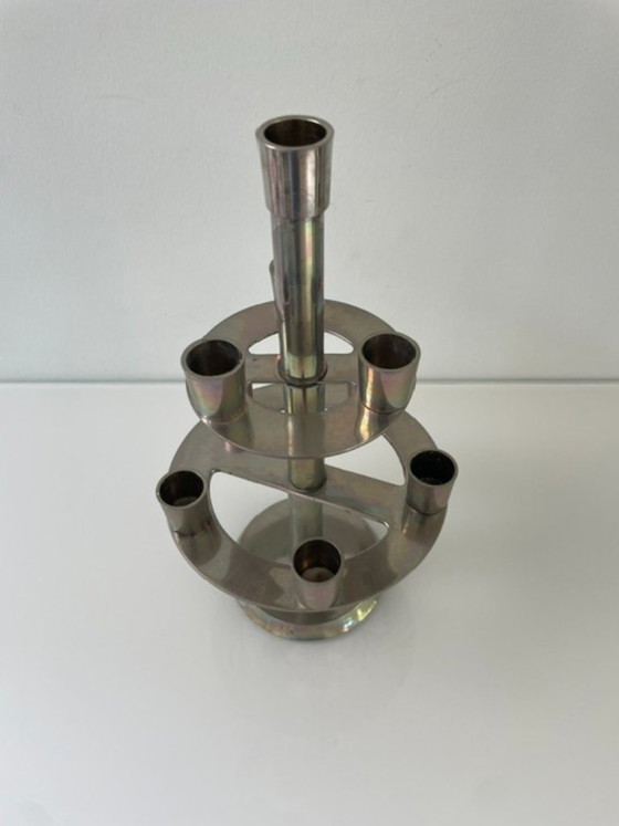 Image 1 of Kandelaar 9 kaarsen etagere metaal 30 cm