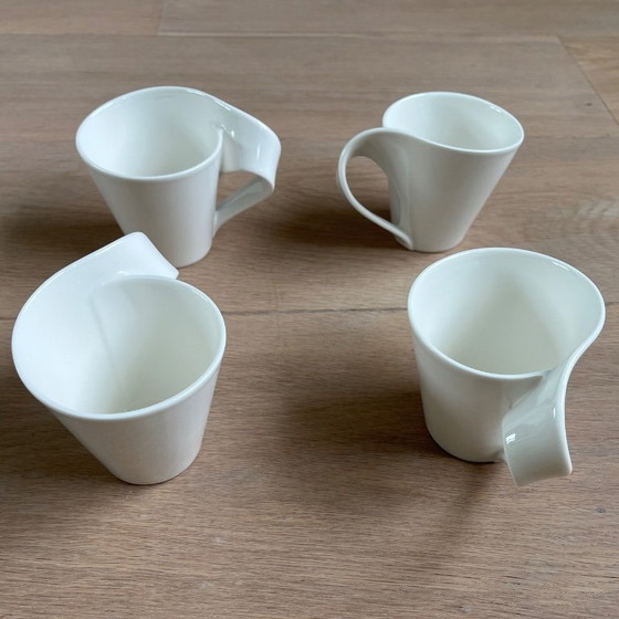 Image 1 of Juego de café Villeroy & Boch New Wave – 4 tazas con sus respectivos platillos y cucharas