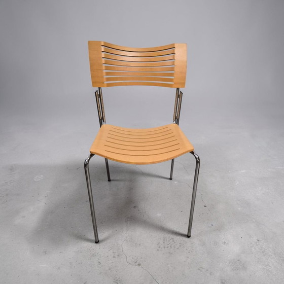 Designstoel, eetkamerstoel, Fritz Hansen Runner Kasper Salto – Eetkamerstoelen, Chrome, Wood (photo 9 of 13)