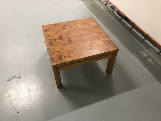Image 1 of Solid elm coffee table in patterned top Netherlands 1970s