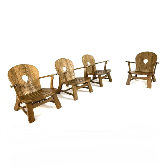 Image 1 of 4x vintage Brutalist armchairs from the '60s