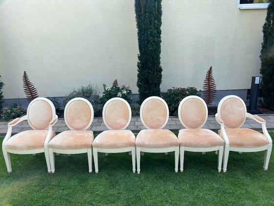 Juego de 6 sillas de comedor Donghia "Grand Flute" "Grand Soleil" de John Hutton (4 sillas laterales / 2 (photo 13 of 14)