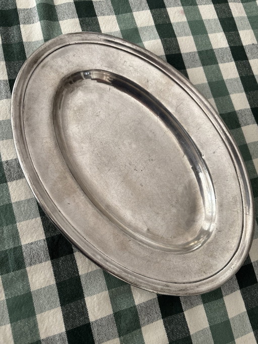 Silver-plated serving platter, company: Langguth
