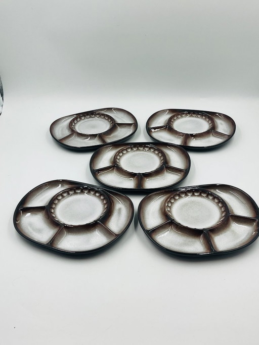 Set of 5 Steuler divided plates attributed to Cari Zalloni