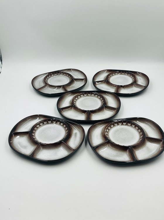 Image 1 of Set of 5 Steuler divided plates attributed to Cari Zalloni