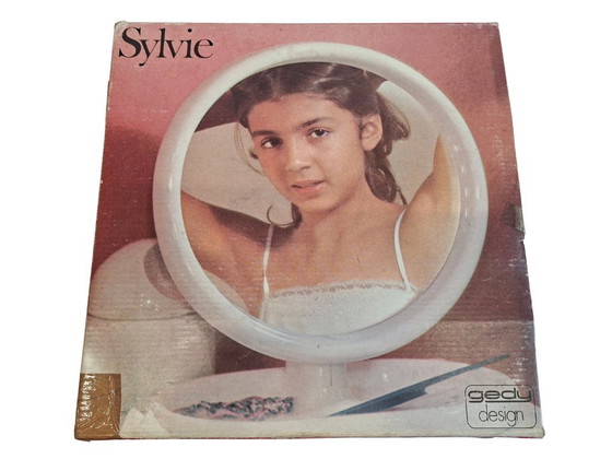 Image 1 of Specchio da Tavolo Vintage Gedy Design - Modello "Sylvie" - Rosso Space Age '70