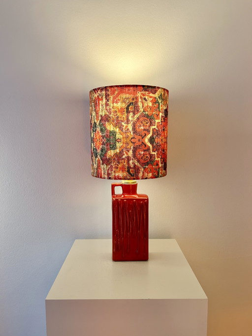 Moderne draadloze tafellamp - gemaakt van een vaas uit de jaren 70 - West-Duits aardewerk