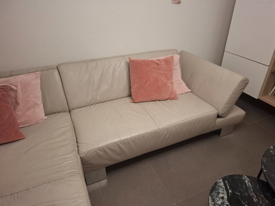 Image 1 of Ecksofa aus beigem Leder