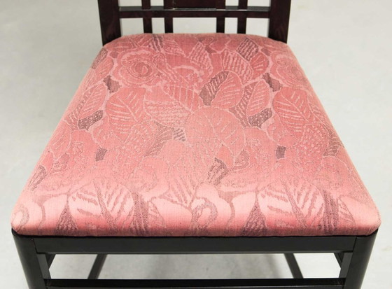 Image 1 of Giorgetti Italian Design Dining Chairs, Set of Four High Back Black Lacquered with Luxurious Soft Pink Upholstery. Italy, 1980s.