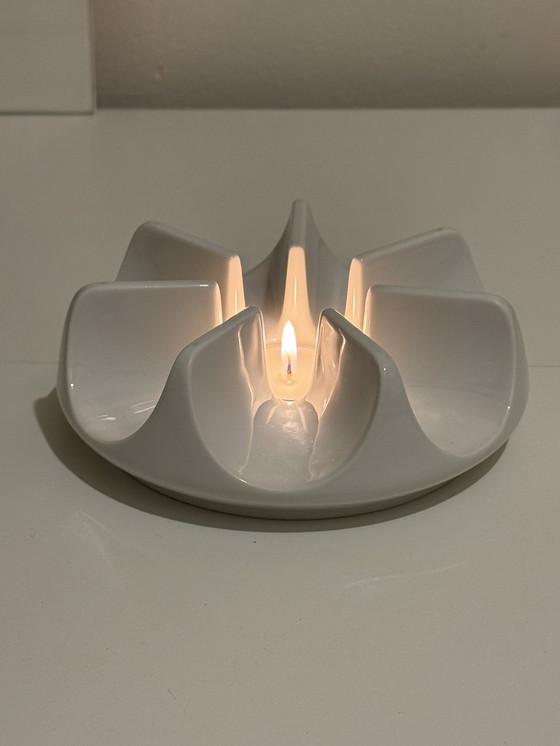 Image 1 of Calentador de tetera Arzberg Rechaud, portavelas de porcelana blanca