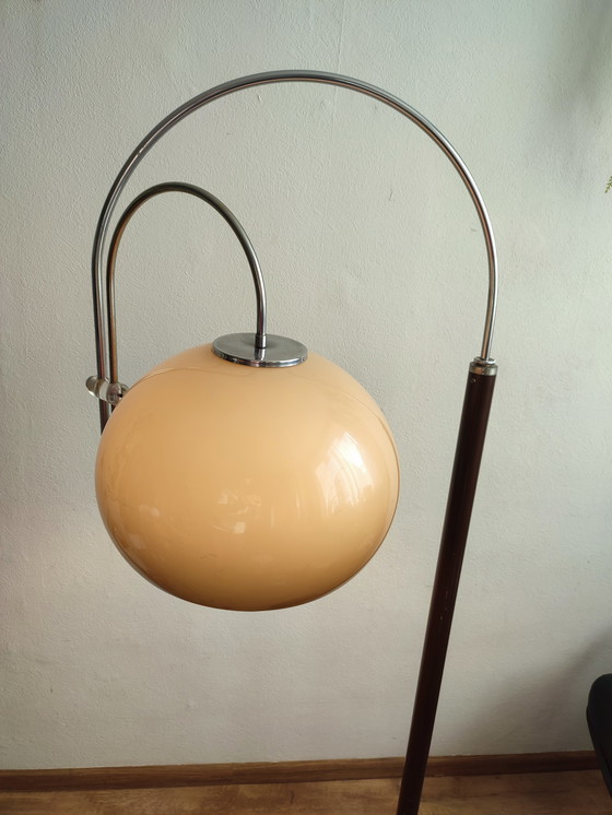 Image 1 of Lampadaire Artifort à double arche marron vintage