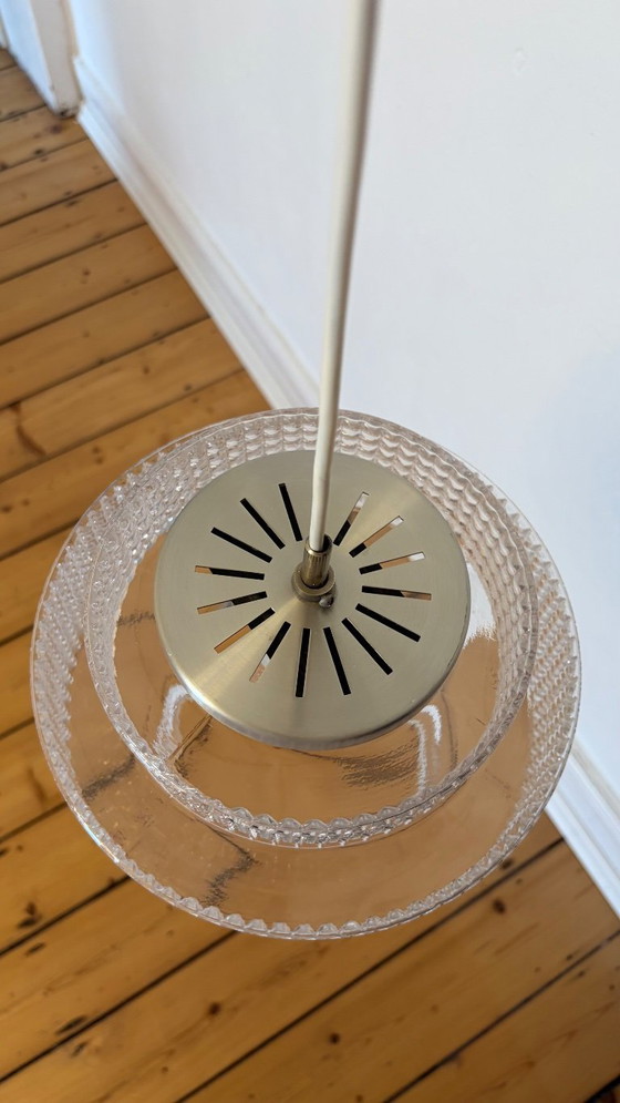 Vintage pendant lamp like Vitrika – 1960s – textured glass – Metal (photo 9 of 9)