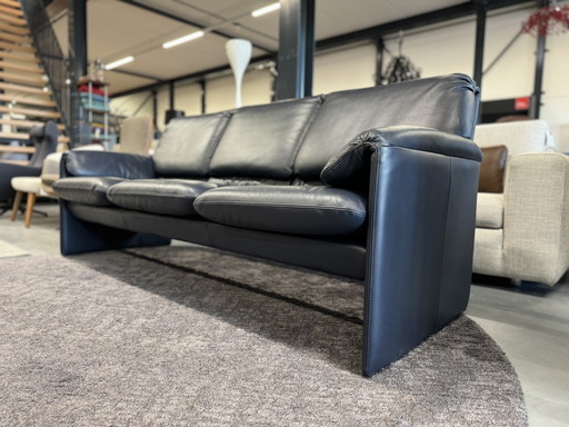 Leolux Bora Beta 3-Sitzer Sofa Kobaltblau Leder